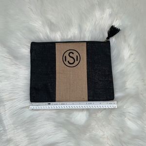 Mud Pie Initial "S" Monogram Jute Carryall/Bag zippered